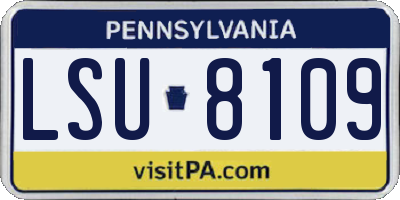 PA license plate LSU8109