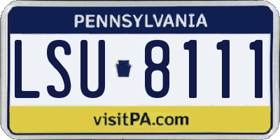 PA license plate LSU8111