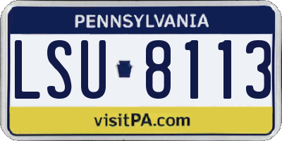 PA license plate LSU8113