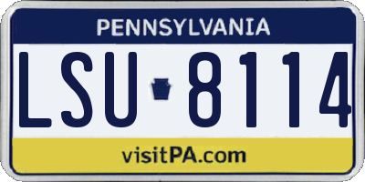 PA license plate LSU8114