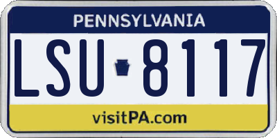 PA license plate LSU8117