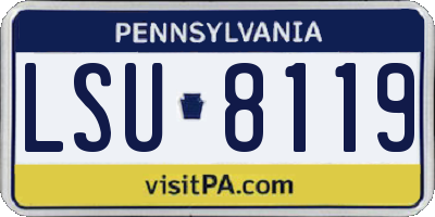 PA license plate LSU8119