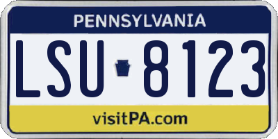 PA license plate LSU8123