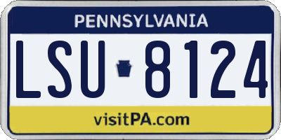 PA license plate LSU8124