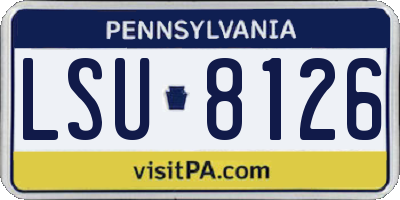 PA license plate LSU8126