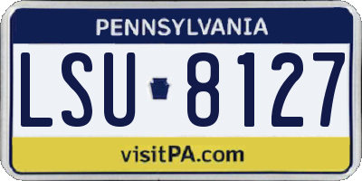 PA license plate LSU8127