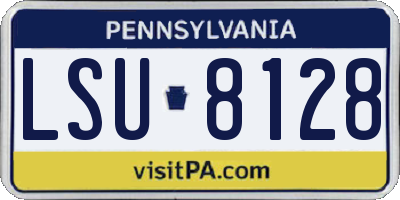 PA license plate LSU8128