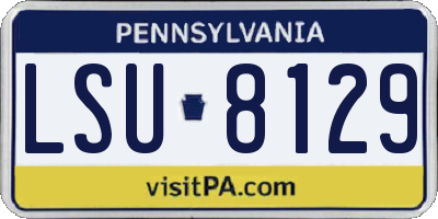 PA license plate LSU8129