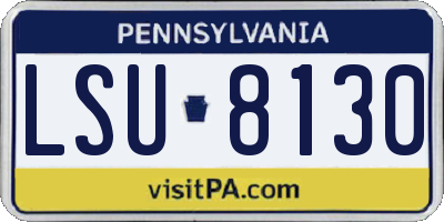 PA license plate LSU8130