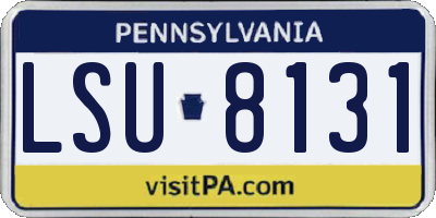 PA license plate LSU8131