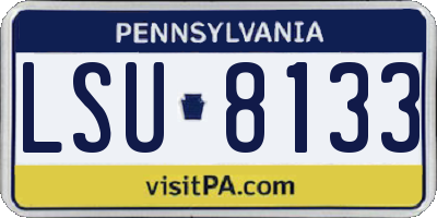 PA license plate LSU8133