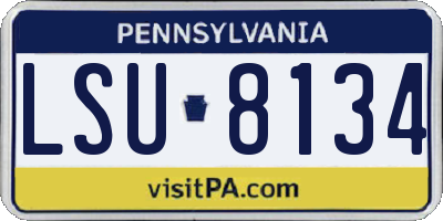 PA license plate LSU8134