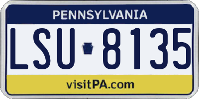 PA license plate LSU8135