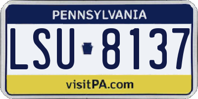 PA license plate LSU8137