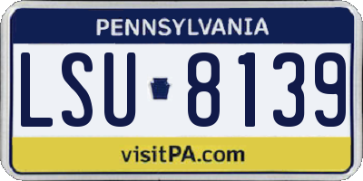 PA license plate LSU8139