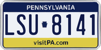 PA license plate LSU8141