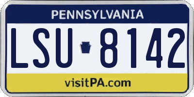 PA license plate LSU8142