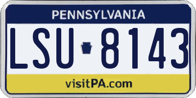 PA license plate LSU8143