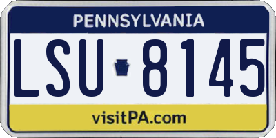 PA license plate LSU8145