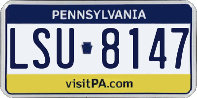 PA license plate LSU8147