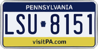 PA license plate LSU8151