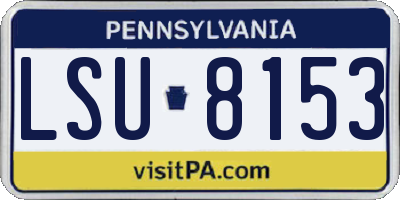 PA license plate LSU8153