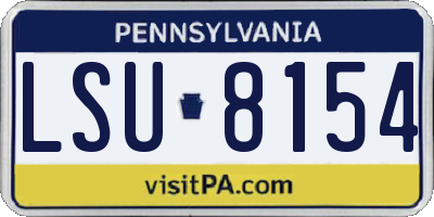 PA license plate LSU8154