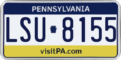 PA license plate LSU8155
