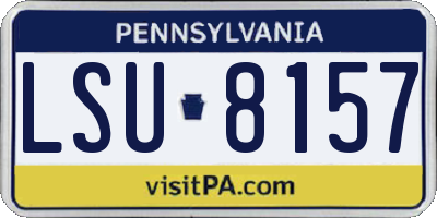 PA license plate LSU8157
