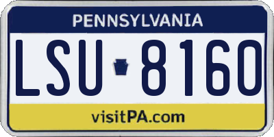 PA license plate LSU8160