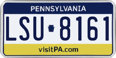 PA license plate LSU8161