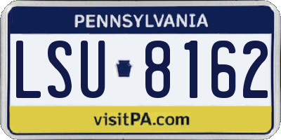 PA license plate LSU8162