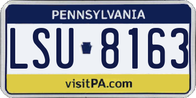 PA license plate LSU8163