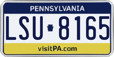 PA license plate LSU8165