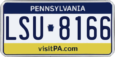 PA license plate LSU8166