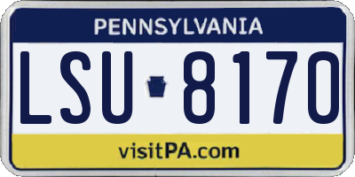 PA license plate LSU8170