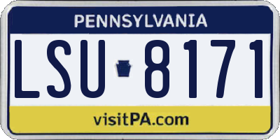 PA license plate LSU8171