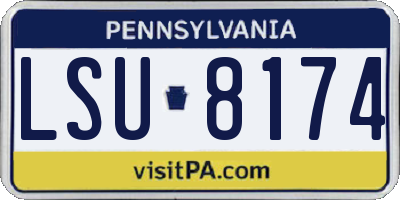 PA license plate LSU8174