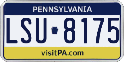 PA license plate LSU8175