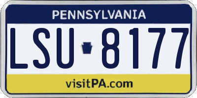 PA license plate LSU8177