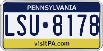 PA license plate LSU8178