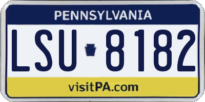 PA license plate LSU8182