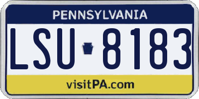 PA license plate LSU8183