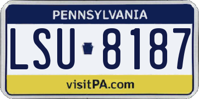 PA license plate LSU8187