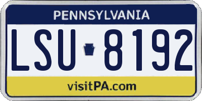 PA license plate LSU8192