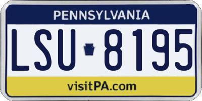 PA license plate LSU8195
