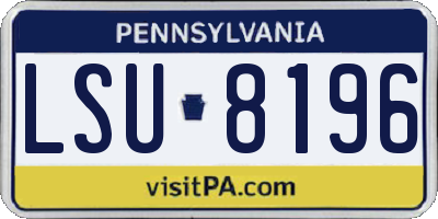 PA license plate LSU8196