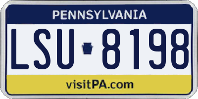 PA license plate LSU8198
