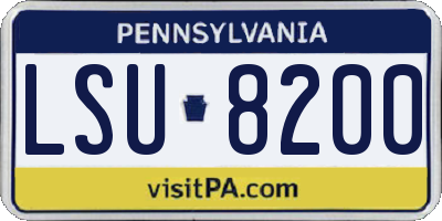 PA license plate LSU8200