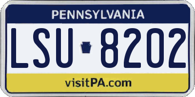 PA license plate LSU8202